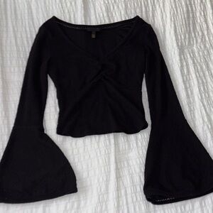 Shyanne Black Bell Sleeve Blouse